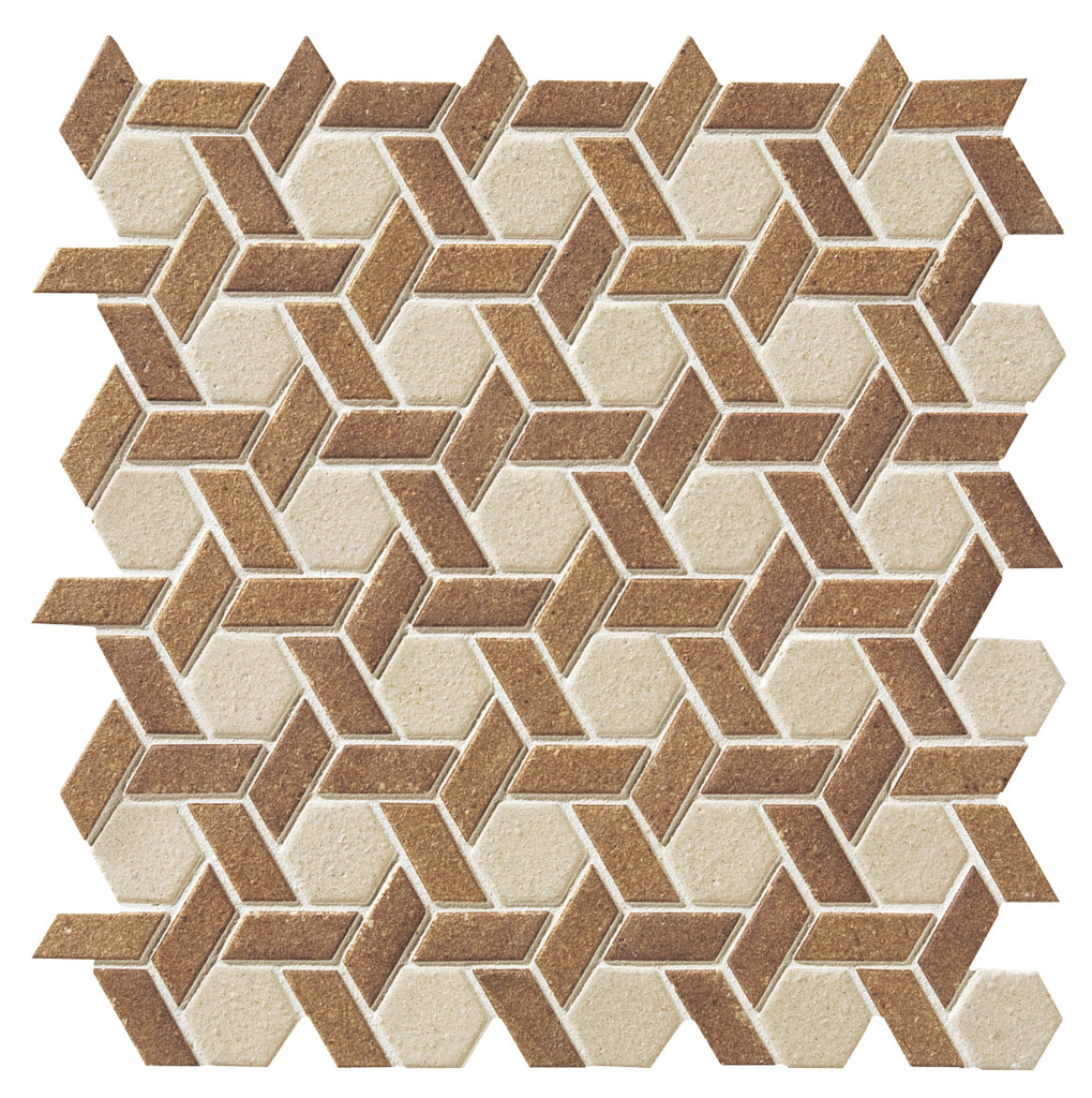 Weave lattice unglazed mosaic field - 2 color pattern CC-JTS1WL01