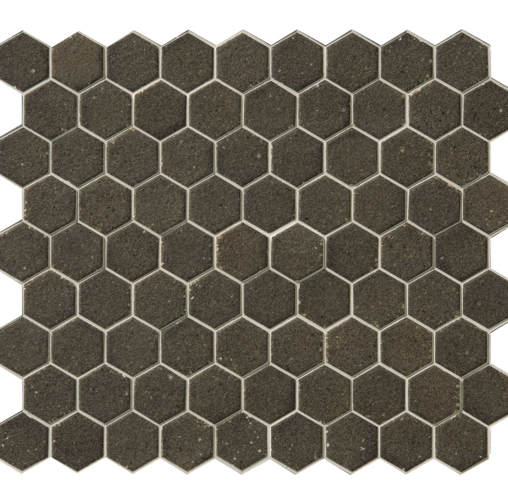 Hexagon unglazed porcelain mosaic field  - 1 color pattern