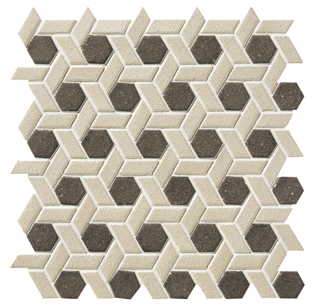 Weave lattice unglazed mosaic field - 2 color pattern