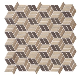[CL-JTS1CL00] Cube lattice unglazed mosaic field - 3 color pattern