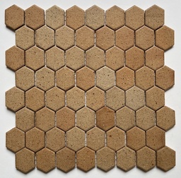 Elongated hex pattern unglazed mosaic field