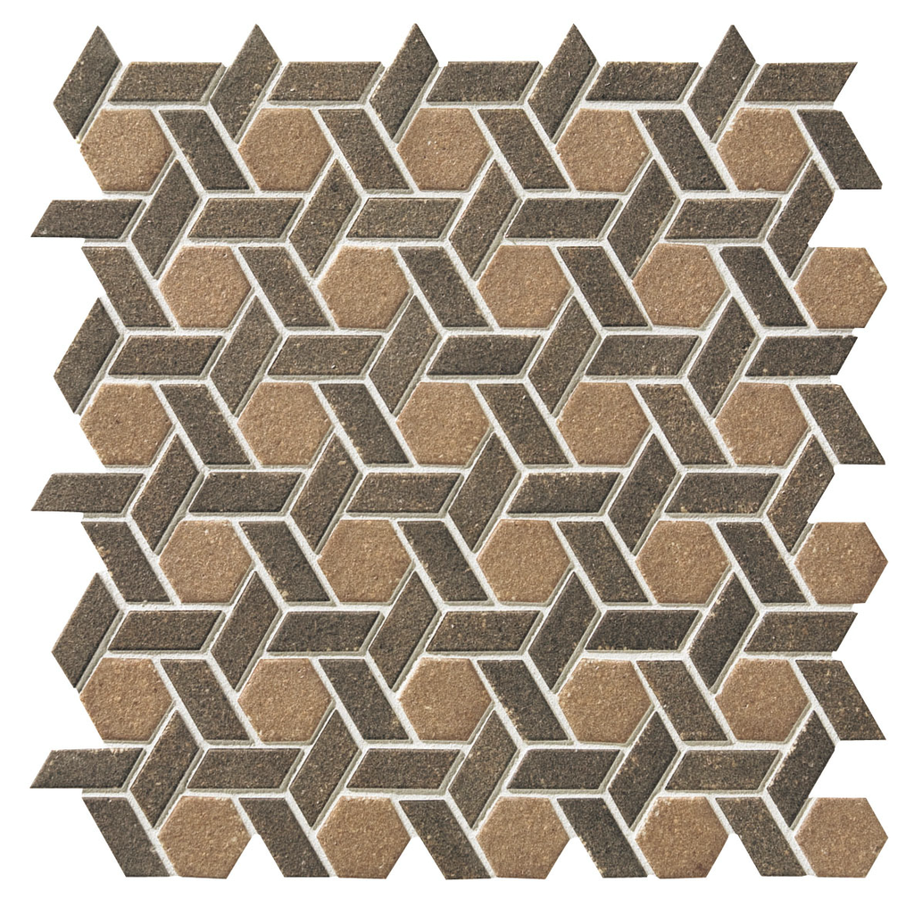 Weave lattice unglazed mosaic field - 2 color pattern CA-JTS1WL01
