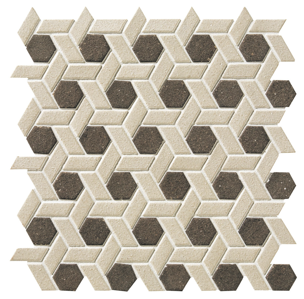 Weave lattice unglazed mosaic field - 2 color pattern CD-JTS1WL01