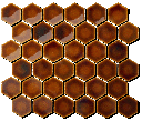 60x52mm glazed porcelain concave hex field